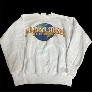 Vtg Universal Studios Hollywood Sweatshirt Men Sz L Gray USA Made Pullover